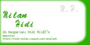 milan hidi business card